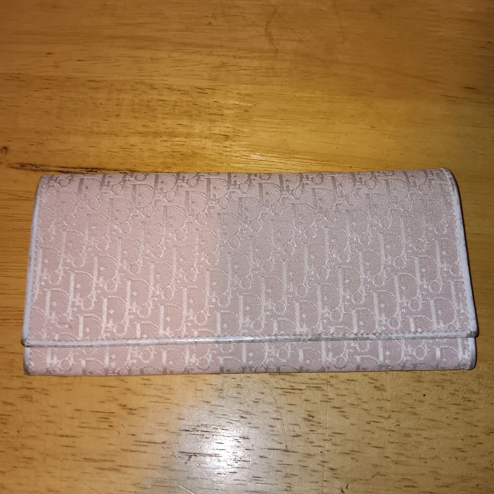 Christian Dior Pink Trotter Canvas Long Wallet